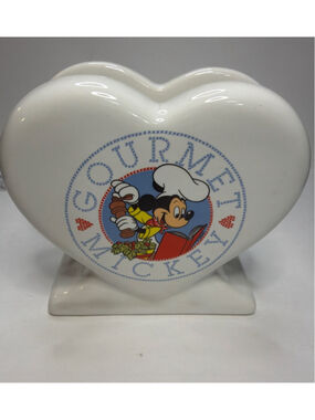 Vintage Disney Treasure Craft Gourmet Mickey Napkin Holder Chef Kitchen Decor